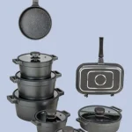 سرویس قابلمه 15 پارچه یونیک طوسی سیلیکونی مدل دیاموند کد un-8522
