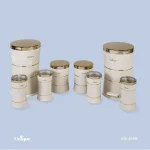 سرویس آشپزخانه 8 پارچه یونیک کمر باریک خطی کرم طلا کد un-4598