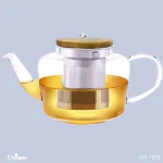 قوری پیرکس 1000میلی ضخامت 3میل درب بامبو یونیک کد UN-7970