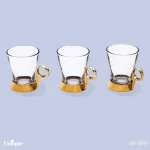 ست چای خوری نگین دار طلایی یونیک کد UN-3997