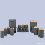 سرویس آشپزخانه 16 پارچه طوسی سنباده ای درب چوبی یونیک کد UN-8009