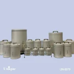 سرویس آشپزخانه 16 پارچه طوسی روشن درب فلزی یونیک کد UN-8079