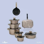 سرویس قابلمه 15پارچه بژ دیاموند یونیک کد UN-8523