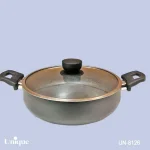 تابه دو دسته سایز 28 کف گرانیت طوسی تیره یونیک کد UN-8126