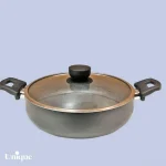 تابه دو دسته سایز 32 کف گرانیت طوسی تیره یونیک کد UN-8128