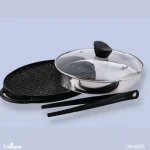 تابه گریل چدن گرد بزرگ بدون چوب یونیک سایز 30 کد UN-6003