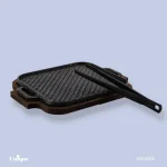 تابه گریل چدن مربع با چوب و انبر یونیک کد UN-6015