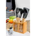 کفگیر و ملاقه چوب شیشه دوقلو برند EMBICO کد 2080