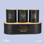 ست 4 پارچه بانکه و جا نونی یونیک درب بامبو کد UN-4492