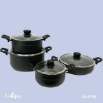 سرویس قابلمه یونیک 8 پارچه مشکی کد UN-8196