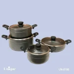 سرویس قابلمه یونیک 8 پارچه طوسی کد UN-8198