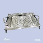 سینی براق استیل یونیک پایه دار کوچک کد UN-4035