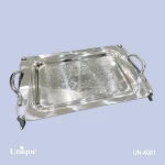 سینی براق استیل یونیک پایه دار بزرگ کد UN-4061