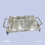 سینی براق استیل یونیک پایه دار کوچک کد UN-4073