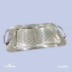 سینی براق استیل یونیک بدون پایه بزرگ کد UN-4049