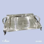 سینی براق استیل یونیک پایه دار کوچک کد UN-4065