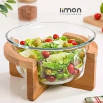 کاسه سرو لیمون پایه چوبی کد 216659