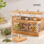 ست پاسماوری و ادویه لیمون کفه دار درب چوبی کد 220359