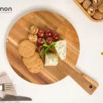 تخته سرو لیمون دسته دار گرد کوچک چوبی کد 223059