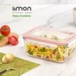 ظرف شیشه ای لیمون مستطیل 850 میلی کد 180235