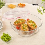 ظرف شیشه ای سرو نگهدارنده لیمون درب دار 3/35 (الوان) کد 229535
