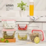 ظرف شیشه ای لیمون درب دار مستطیل 180 میل کد 195335