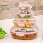 ست ظرف شیشه ای سرو لیمون 8 پارچه (الوان) کد 204935