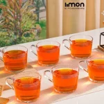 فنجان شیشه ای لیمون دسته دار 285cc کد 228200