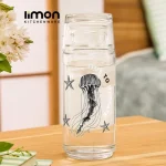 بطری و لیوان لیمون 800 میل چاپدار شب کد 235800