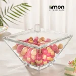 شکلات خوری لیمون درب دار مربع شیشه ای کد 229600