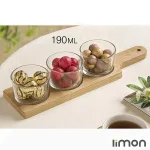 اردو خوری لیمون کاسه گرد 3 عددی پایه چوب کد 221859