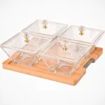 اردو خوری لیمون 4 خانه مربع پایه چوب کد 224359