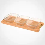 اردو خوری لیمون کوچک 3 عددی پایه چوب کد 224559