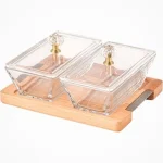 اردو خوری لیمون 2 خانه مستطیل پایه چوب کد 224759
