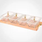 اردو خوری لیمون 4 خانه مستطیل پایه چوب کد 224959