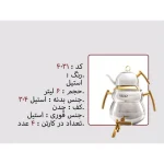 کتری و قوری نزاز NEZAZ سایه 6 لیتری دسته طلایی تمام استیل مدل چدن کد 4031