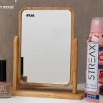 آینه ی رو میزی اطلس ATLAS تمام چوب مدل دلوین بزرگ 25×19 cm کد 248