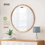 آینه گرد اطلس ATLAS تمام چوب مدل نهال 40×40 cm کد 239