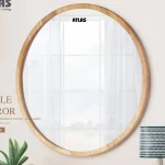 آینه گرد اطلس ATLAS تمام چوب مدل نهال 45×45 cm کد 240