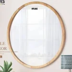 آینه گرد اطلس ATLAS تمام چوب مدل نهال 55×55 cm کد 242