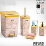 ست سرویس بهداشتی اطلس ATLAS 5 تکه ماربل 502 مدل زاگرس (طلایی ) کد 386