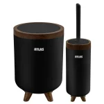 ست سرویس بهداشتی اطلس ATLAS 2 تکه مدل سلین طرح چوب 224 جدید کد 707