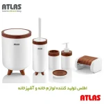 ست سرویس بهداشتی اطلس ATLAS 6 تکه مدل سلین طرح چوب 621 جدید کد 705