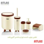 ست سرویس بهداشتی اطلس ATLAS 6 تکه مدل سلین طرح چوب 622 جدید کد 705