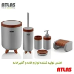ست سرویس بهداشتی اطلس ATLAS 6 تکه مدل سلین طرح چوب 623 جدید کد 705