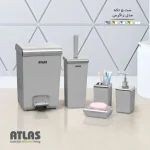 ست سرویس بهداشتی اطلس ATLAS 5 تکه طوسی کروم مدل زاگرس کد 397