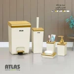 ست سرویس بهداشتی اطلس ATLAS 5 تکه وانیلی طلایی مدل زاگرس کد 396