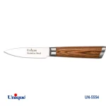 کارد تک آشپزخانه 3.5 یونیک دسته چوب کد UN-5554 طرح 2