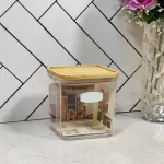 جا حبوباتی مربع هوم کت HOMEKET درب چوبی آراگل شماره 1 کد 3568