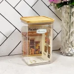جا حبوباتی مربع هوم کت HOMEKET درب چوبی آراگل شماره 2 کد 3569